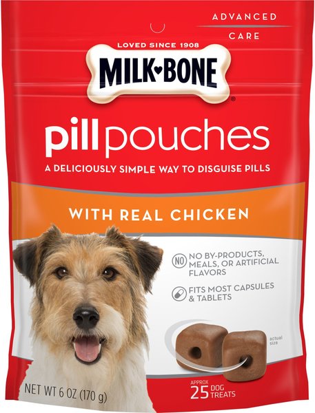 Milk-Bone Pill Pouches with Real Chicken Dog Treats