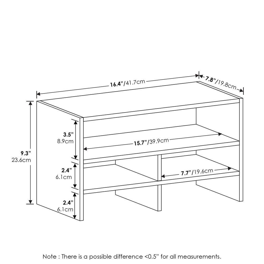 Furinno Hermite White Desk Top Organizing Shelf Bookcase 20316WH