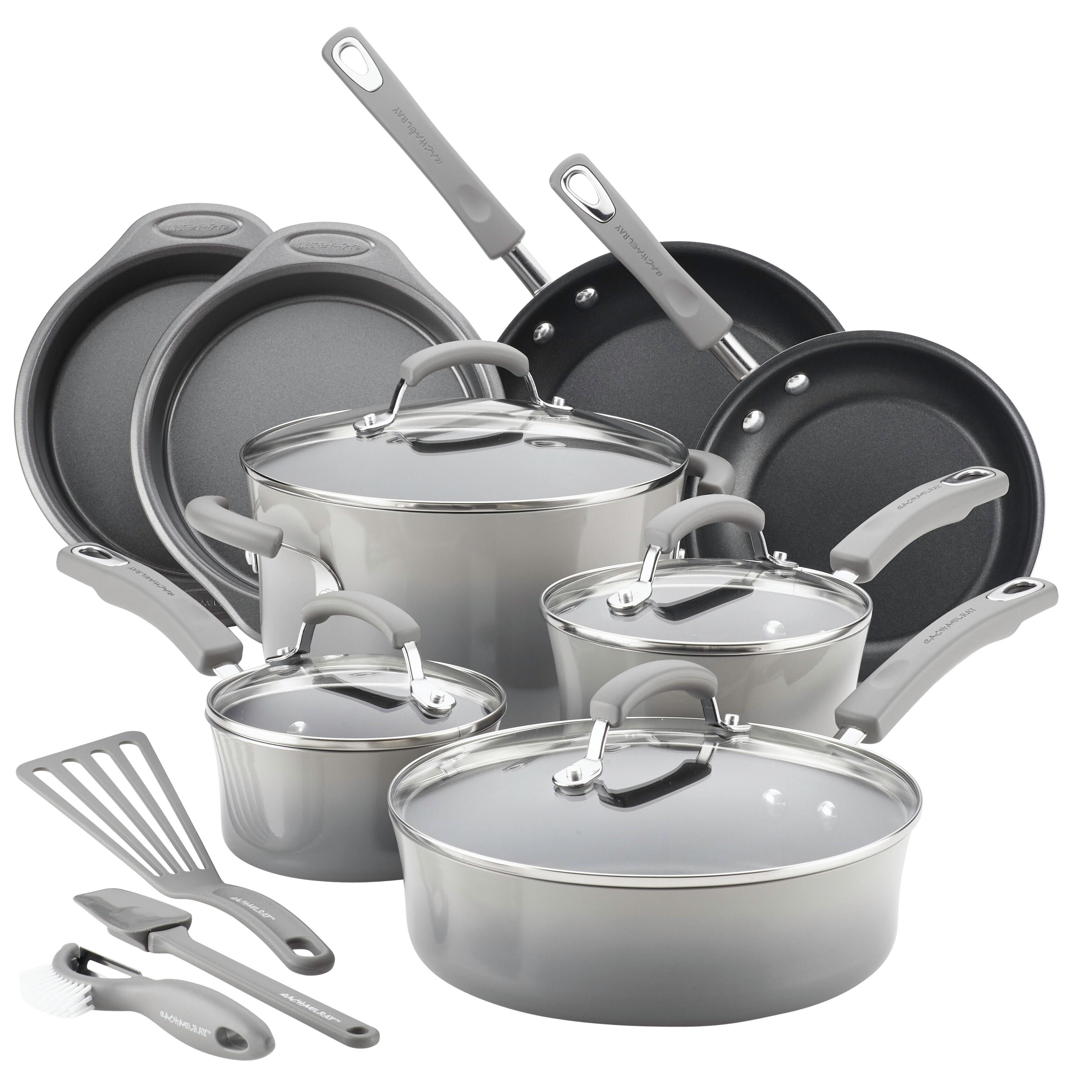 15-Piece Hard Enamel Aluminum Nonstick Cookware Set