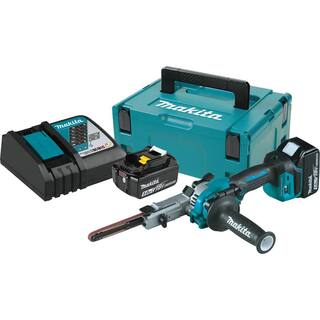 Makita 18V LXT Lithium-Ion Cordless Brushless 38 x 21 in. Detail Belt Sander Kit with (2) 5.0Ah Batteries and Charger XSB01TJ