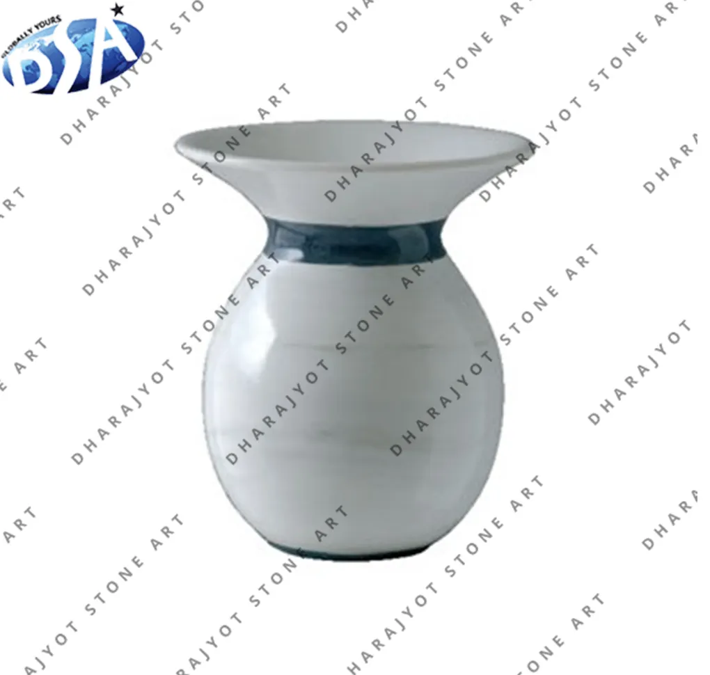 indian modern white marble interior vase simple and beautiful for artificial and natural flowers and plants decorative piece