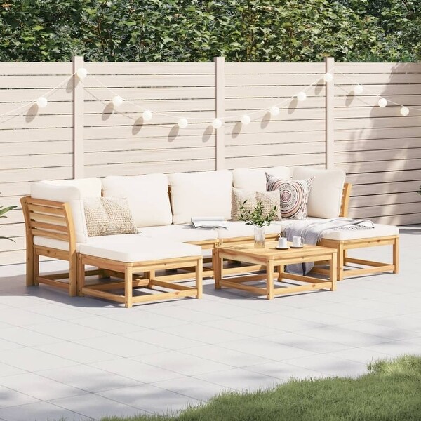 vidaXL Patio Sofa with Cushions 2Seater Outdoor Loveseat Solid Wood Acacia