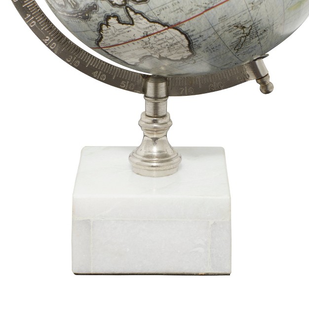 X 9 quot Contemporary Decorative Globe With Iron And Ceramic Stand White Olivia amp May