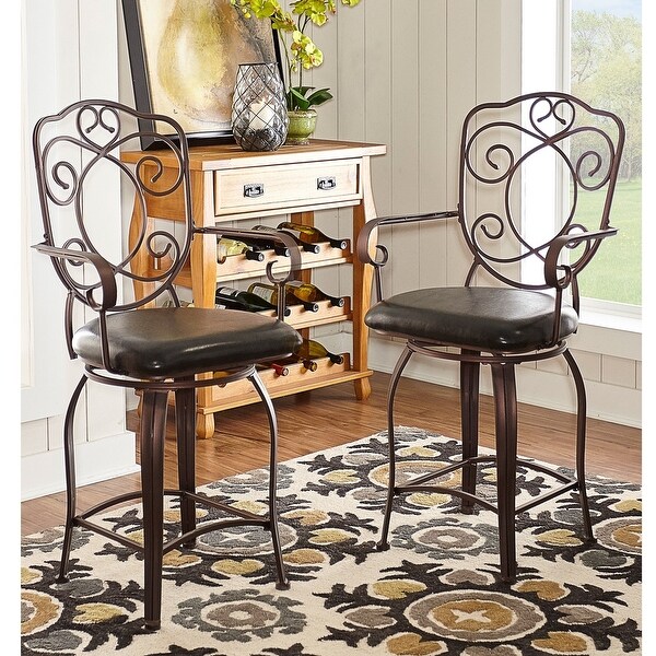 Copper Grove Giscome Counter Stool， Dark Brown PVC