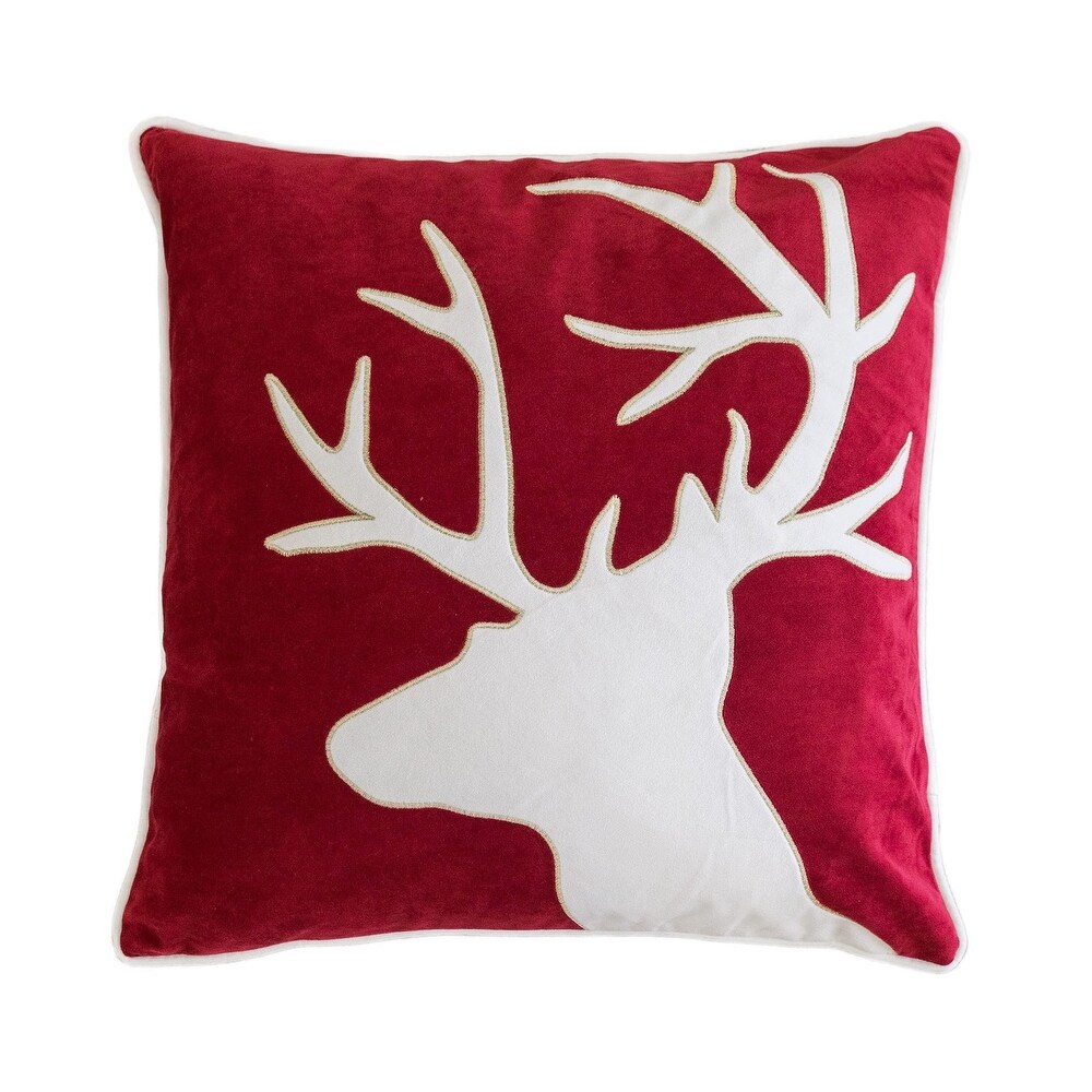 Homey Cozy Christmas Reindeer Throw Pillow Cover   Insert