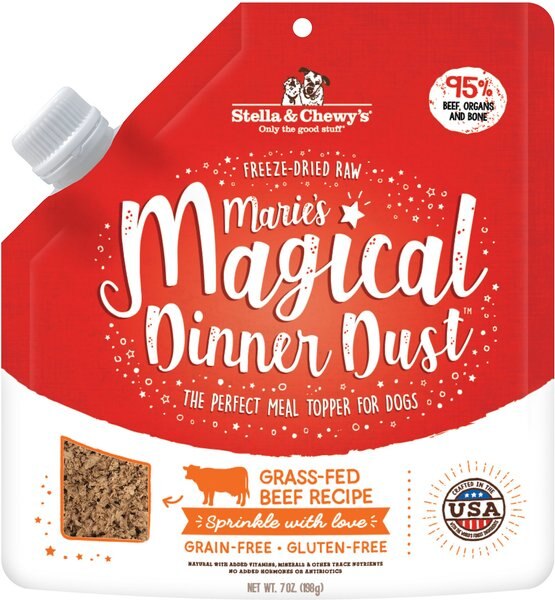 Stella and Chewy's Marie's Magical Dinner Freeze-Dried Raw Dust Grass-Fed Beef Dog Food Topper