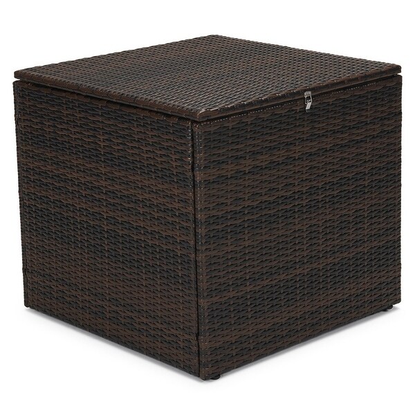 Wicker Outdoor Side Table Storage Deck Box