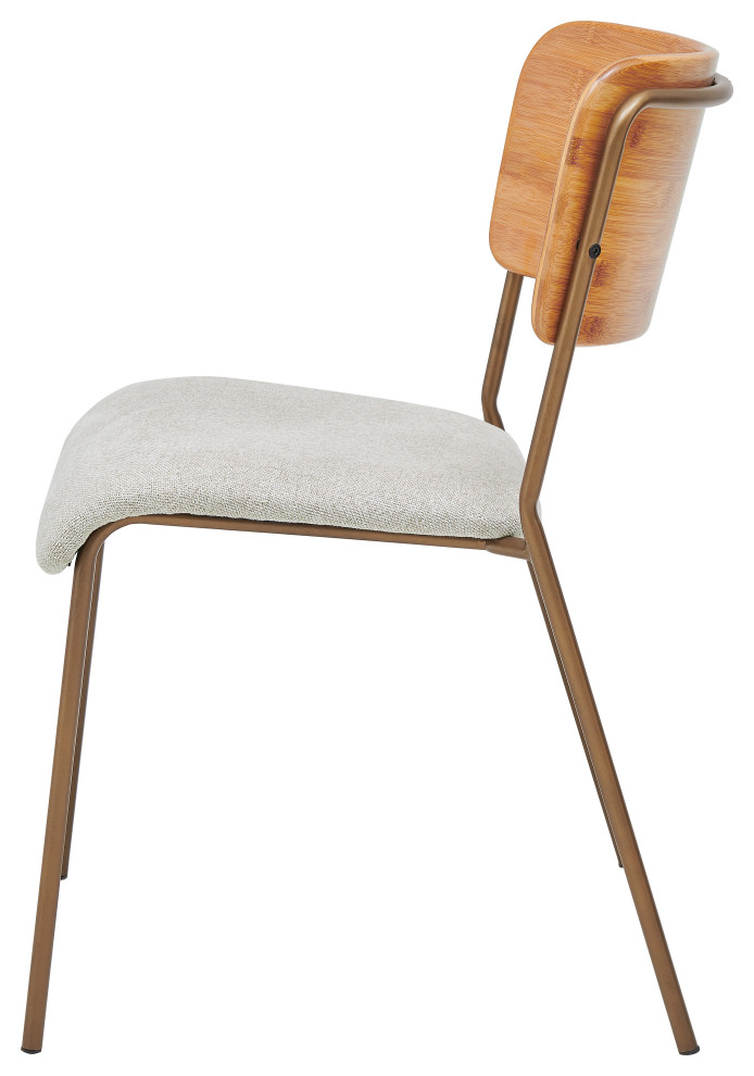 Leshia KD Fabric Bamboo Dining Side Chair  Set of 2   Contemporary   Dining Chairs   by New Pacific Direct Inc.  Houzz