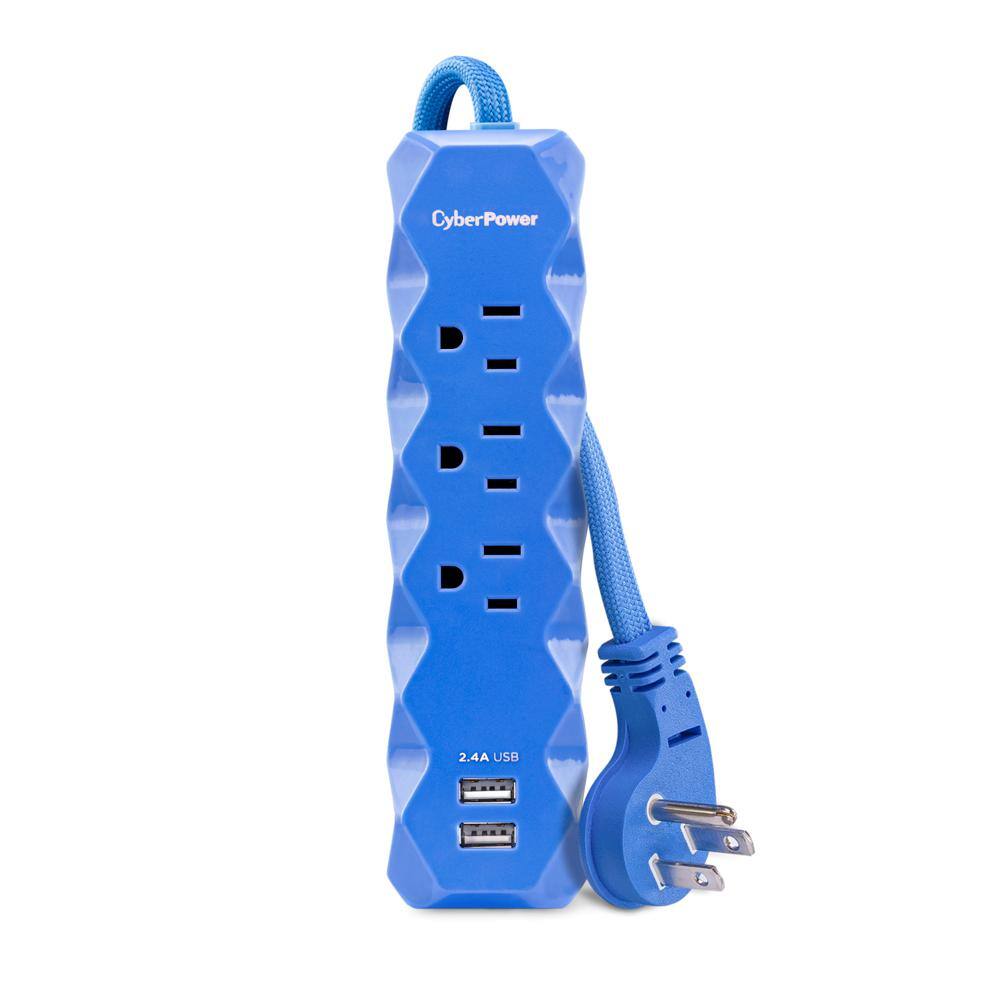 CyberPower 3 ft. 3-Outlet 2-USB Surge Protector P303UDBL