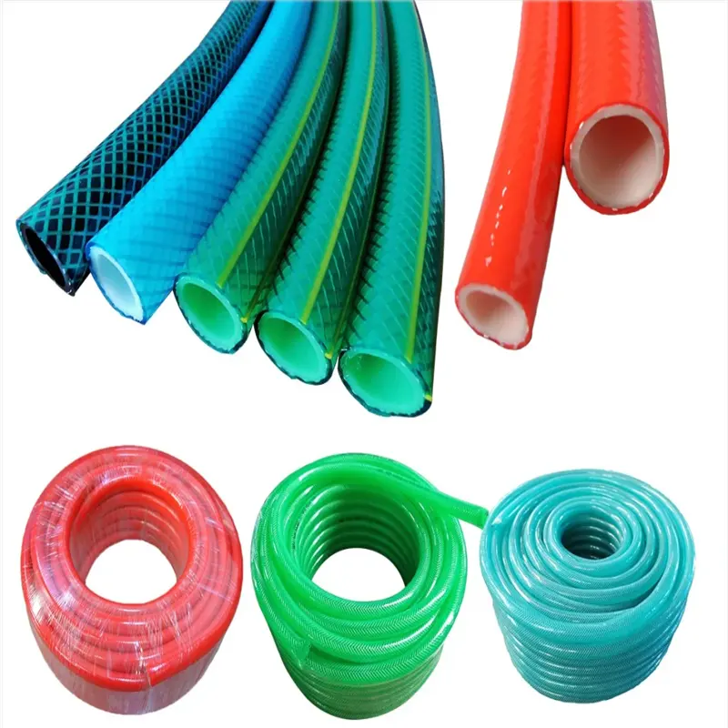 Garden Supplies 3/4 Inch Plastic PVC Garden Hose Green Textile Braided Watering PVC Water Garden Hose