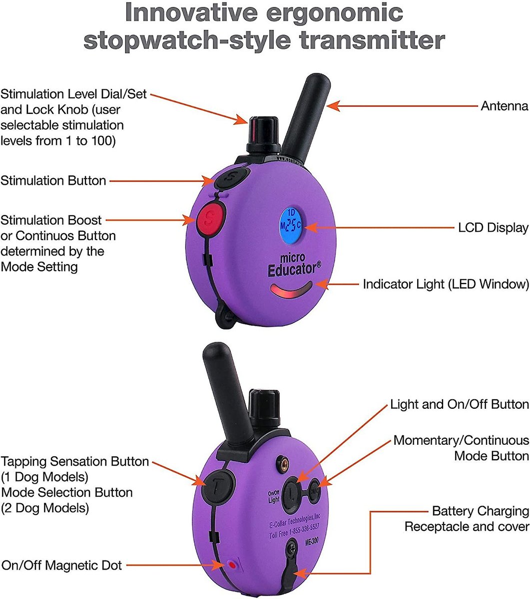 Educator By E-Collar Technologies Micro Educator 1/3 Mile Range Waterproof Dog Training Collar