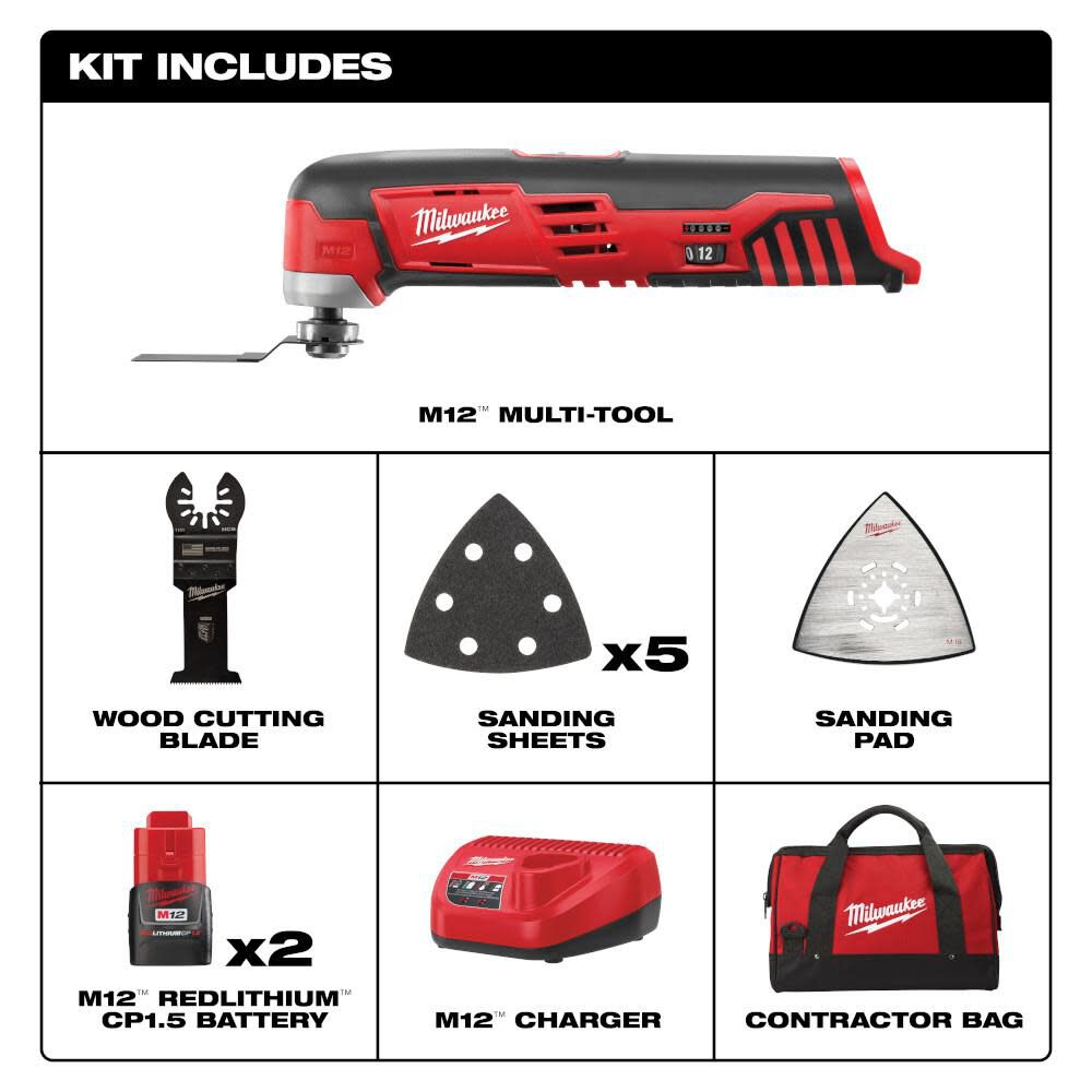 Milwaukee M12 Cordless Lithium-Ion Multi-Tool Kit 2426-22 from Milwaukee