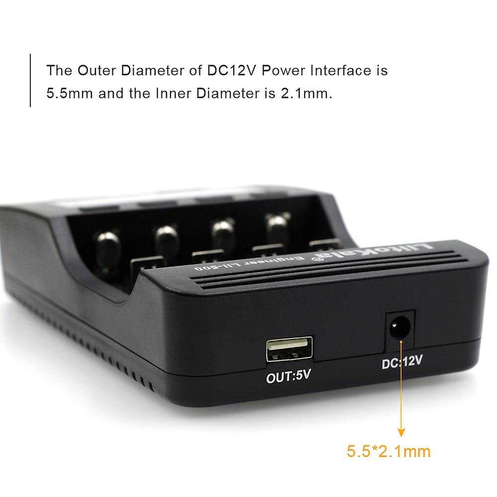 Liitokala Lii-500 4 Slots Smart Intelligent Battery Charger Kit For 3.7v Li-ion and 1.2v Ni-mh Rechargeable Battery Lcd Display  2pcs