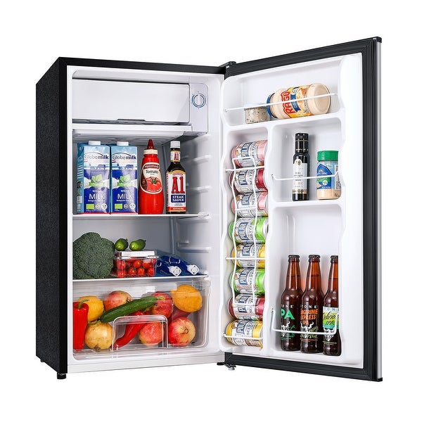 3.2 cu.ft. Mini Refrigerator with Freezer， Reversible Single Door， Energy Saving， Low Noise