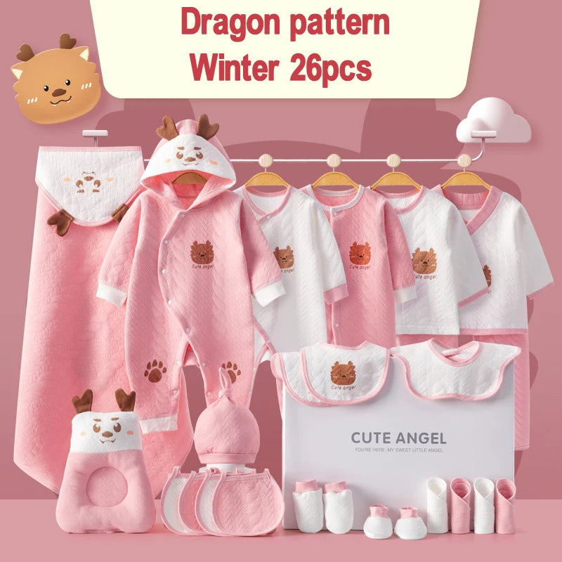 22/24/26 Pieces/0-3Months Newborn Baby Clothing 100% Cotton Kids Clothes Suit Unisex Infant Boys Girls Rabbit Clothing Set