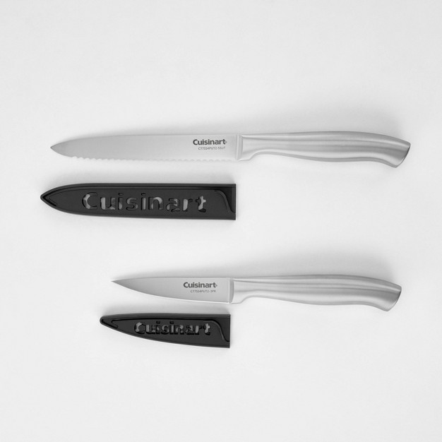 Cuisinart Classic 4pc Stainless Steel Utility Paring Knife Set With Blade Guards Silver