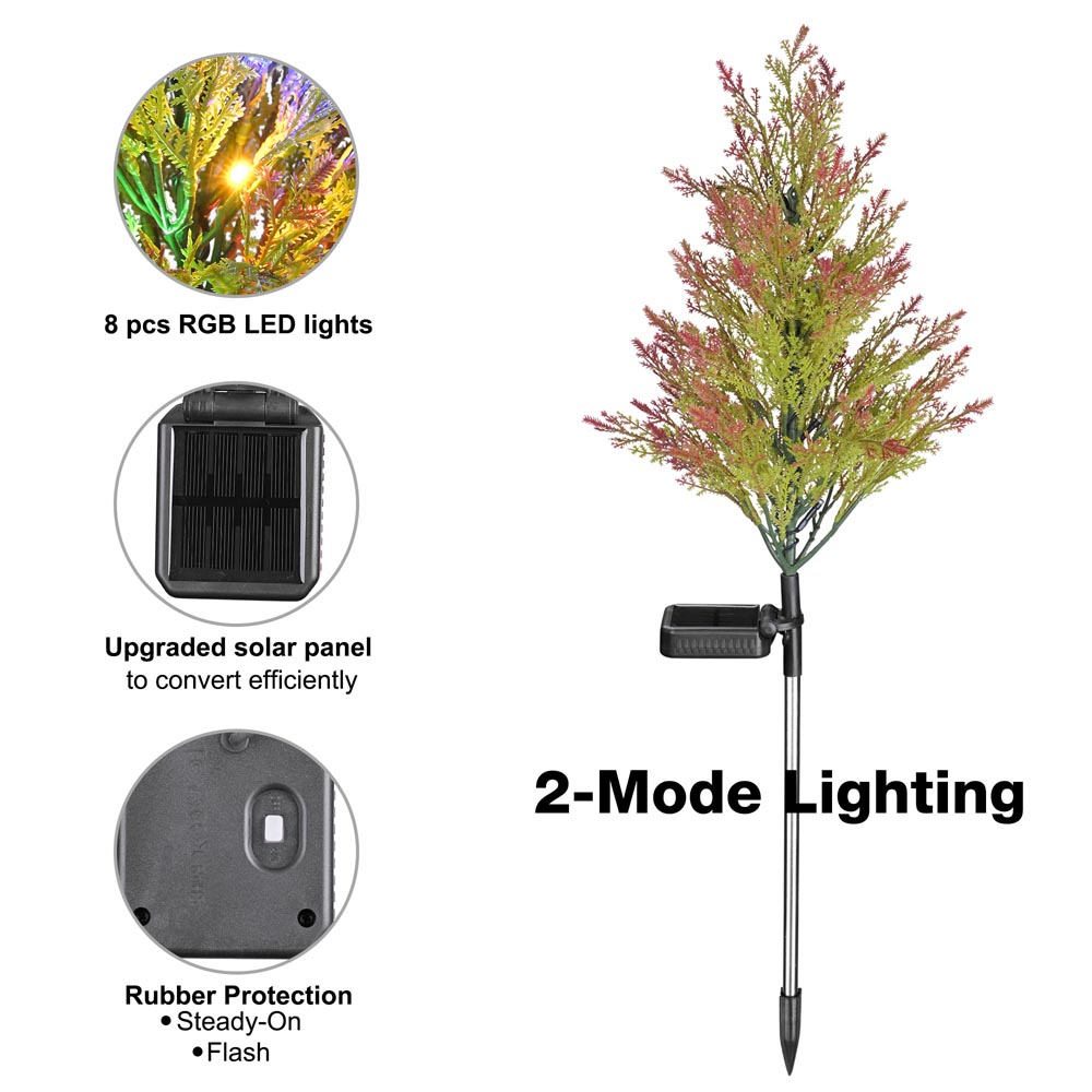 Yescom Solar Garden Light Multi Color Christmas Tree with Stakes 2 Pack