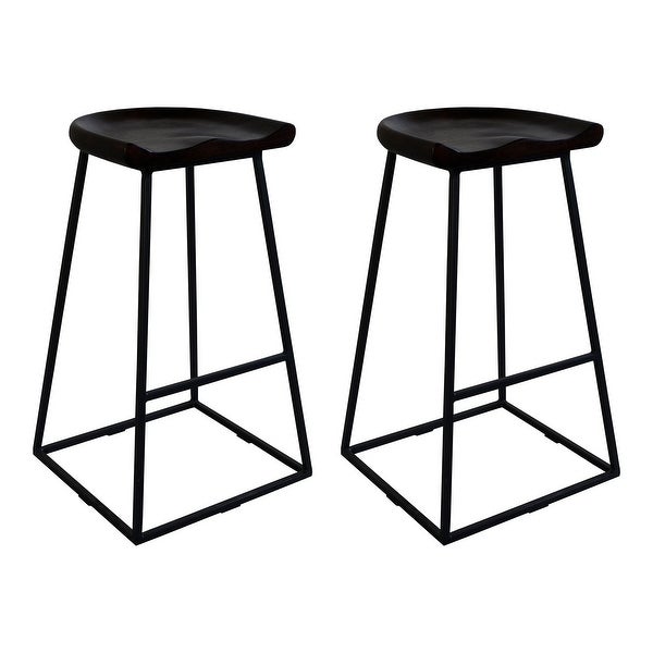 Aurelle Home Solid Industrial Stools (Set of 2)