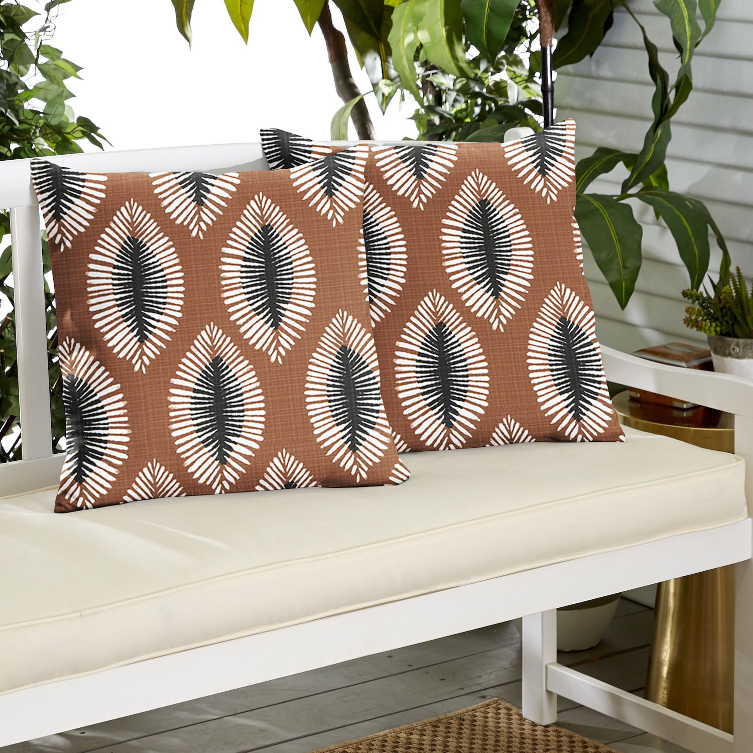 Sorra Home Outdoor/Indoor Knife Edge Pillow Set of Two - 24 x 24