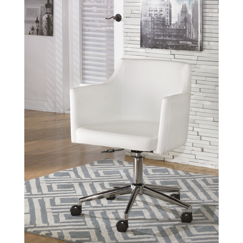 Signature Design by Ashley Baraga Contemporary Home Office Swivel Desk Chair White