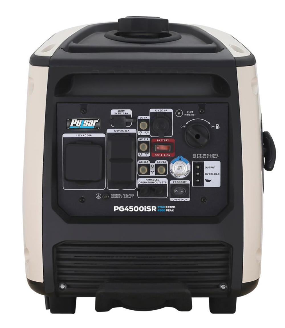 Pulsar Silent Series 4500W Peak 3700W Rated Portable Inverter Generator with Remote Start ;