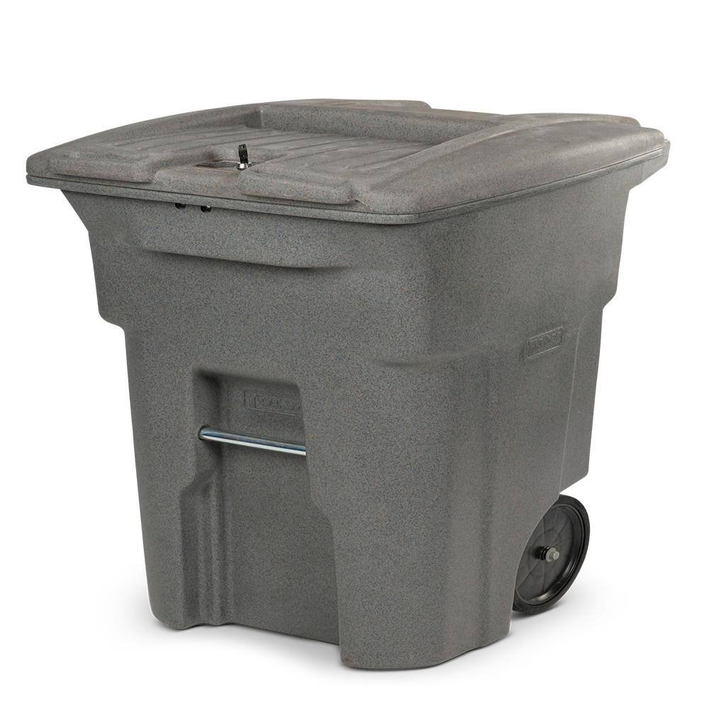 Toter 64 Gal. Graystone Document Trash Can with Wheels and Lid Lock CDA64-01GST