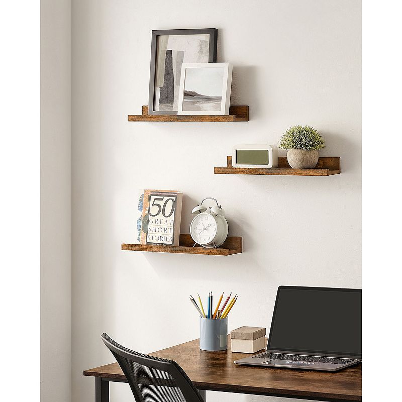 Floating Shelves， Set of 3 Wall Shelves， for Photo Frames and Trinkets