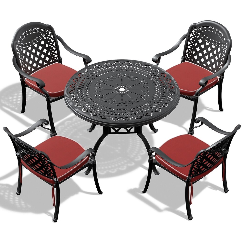 5 Piece Outdoor Dining Table Set for Patio