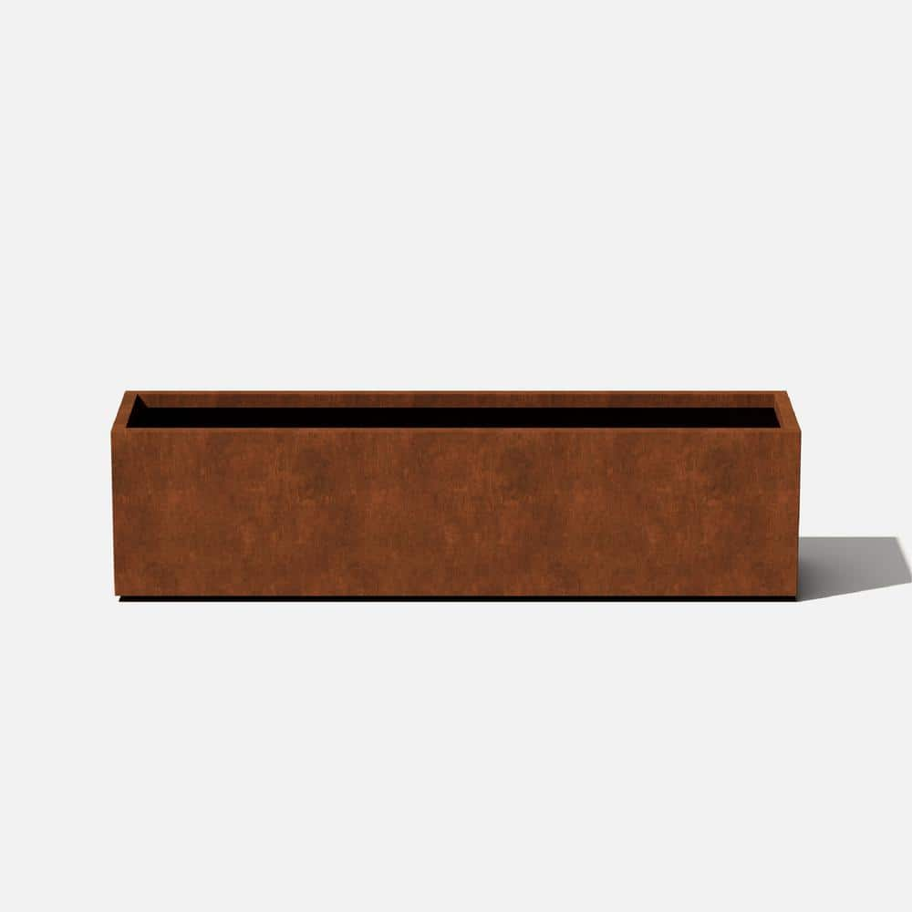 Veradek Trough 36 in. Rust Corten Steel Metal Window Box Planter TRHV36CS