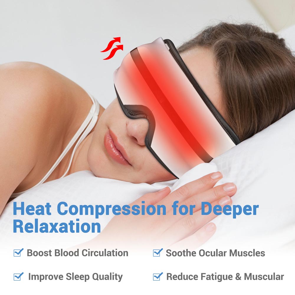 Yescom Heated Eye Massager with Bluetooth Speaker Rechargeable