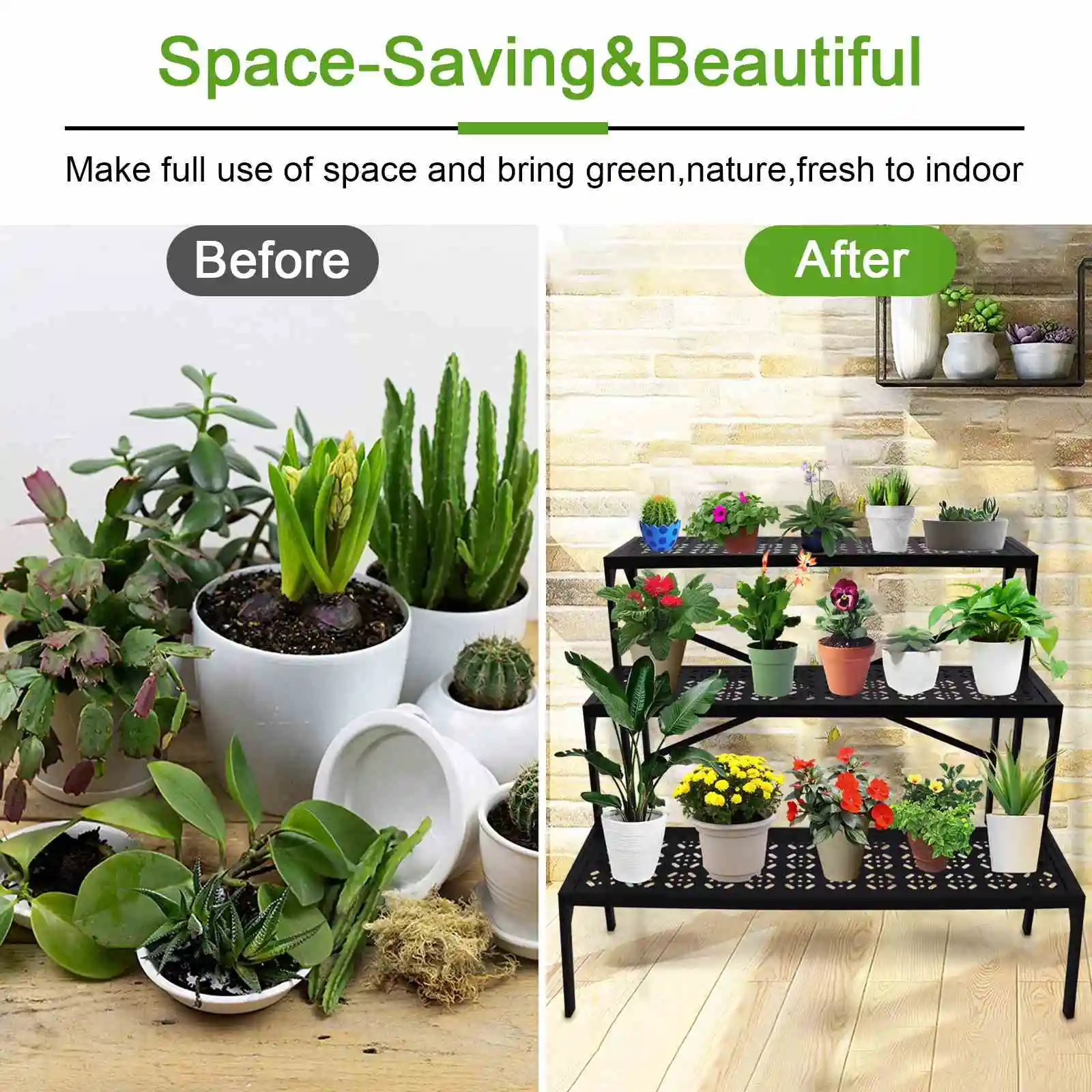 QJX wholesale tiered plant stand metal floor flower stand steel plant pot stand