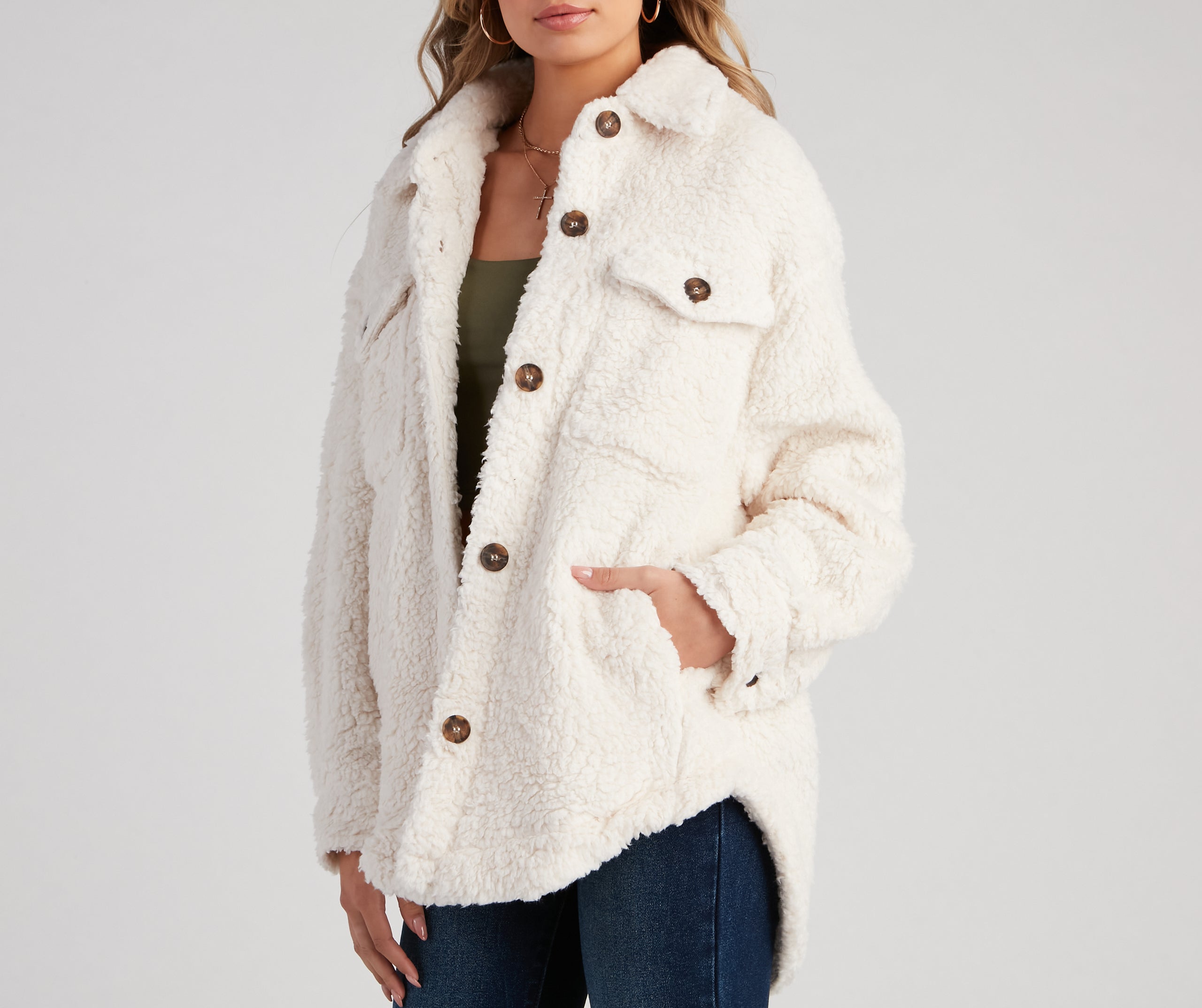 All About Knit Sherpa Shacket