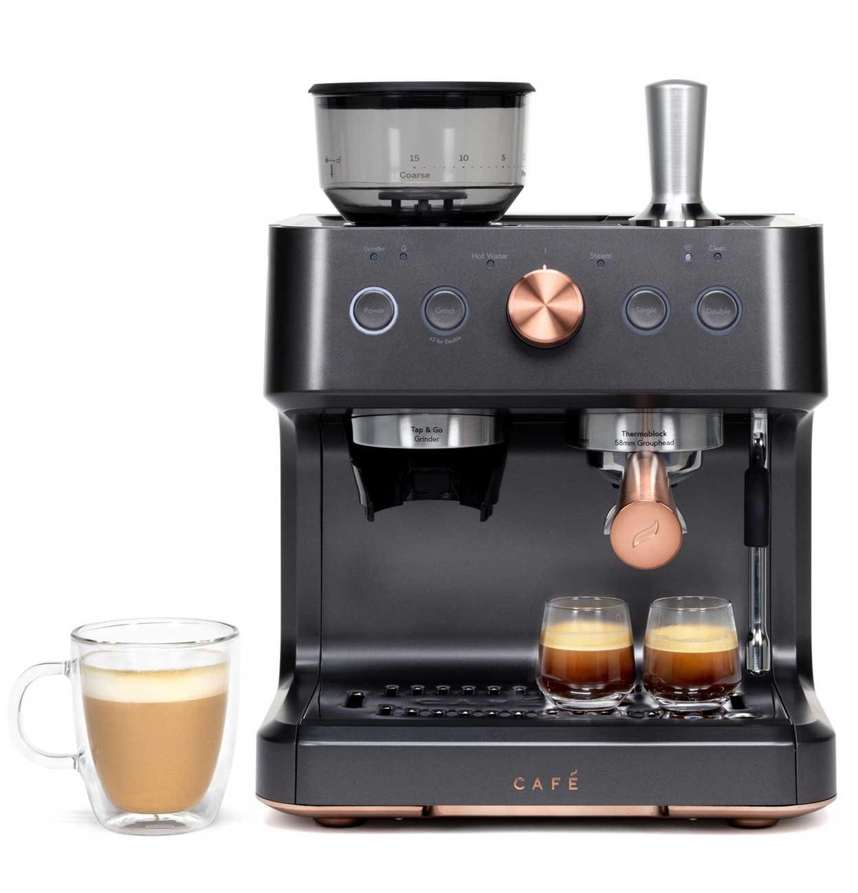 Cafe Bellissimo Matte Black Semi Automatic Espresso Machine