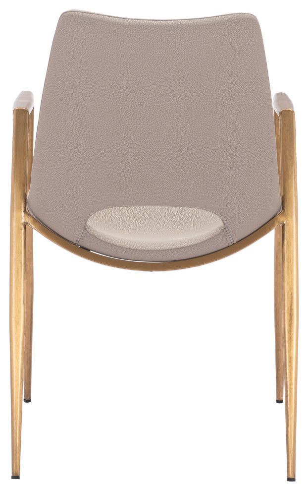 Desi Dining Chair  Set of 2 Beige/Gold   Midcentury   Dining Chairs   by Zuo Modern Contemporary  Houzz