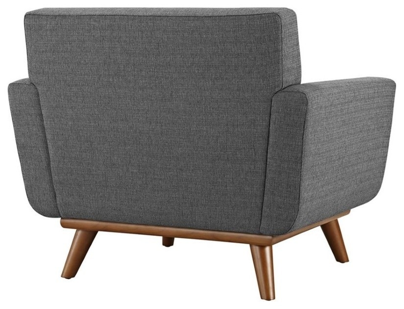 Hawthorne Collection Upholstered Accent Chair in Gray   Midcentury   Armchairs And Accent Chairs   by Homesquare  Houzz