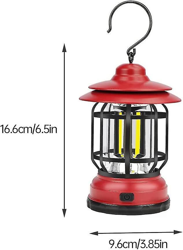 Retro Camping Lantern Waterproof Vintage Hanging Light Portable Mini Camping Light With Hook