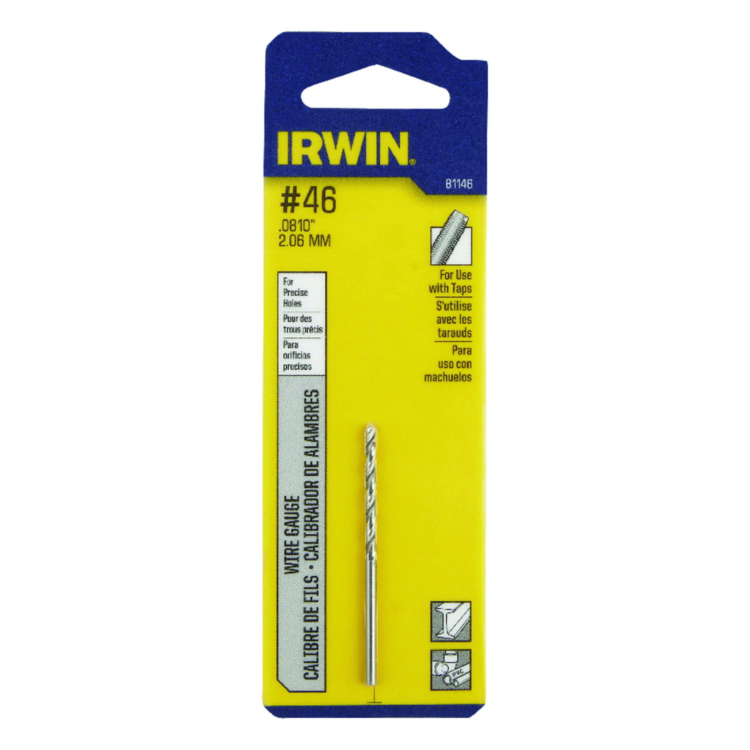 Irwin #46 X 2-1/8 in. L High Speed Steel Wire Gauge Bit 1 pc