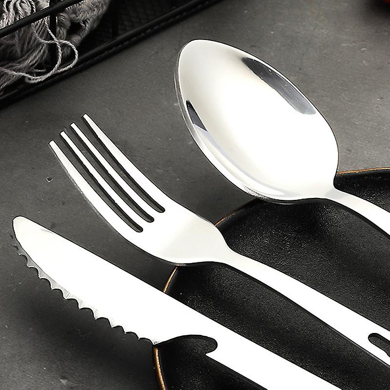 Born Pretty 3pcs/set Outdoor Portable Stainless Steel Tableware Knife Utensil Spoon Set Spoon Fork Knife Dinnerware Camping Cooking Flatware