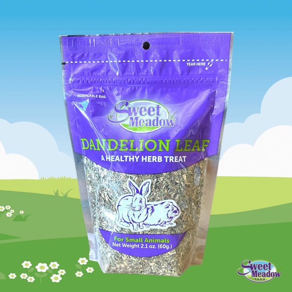 Sweet Meadow Farm Dandelion Leaf Small Pet Treats， 2.4-oz bag