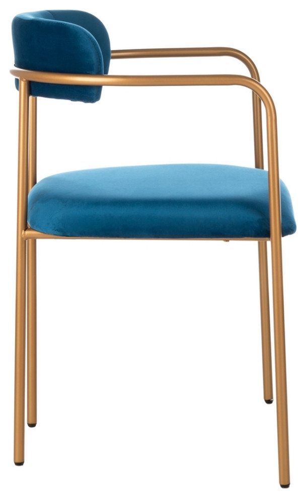 Lily Side Chair Navy/ Gold Set 2   Contemporary   Dining Chairs   by Peachtree Fine Furniture  Houzz