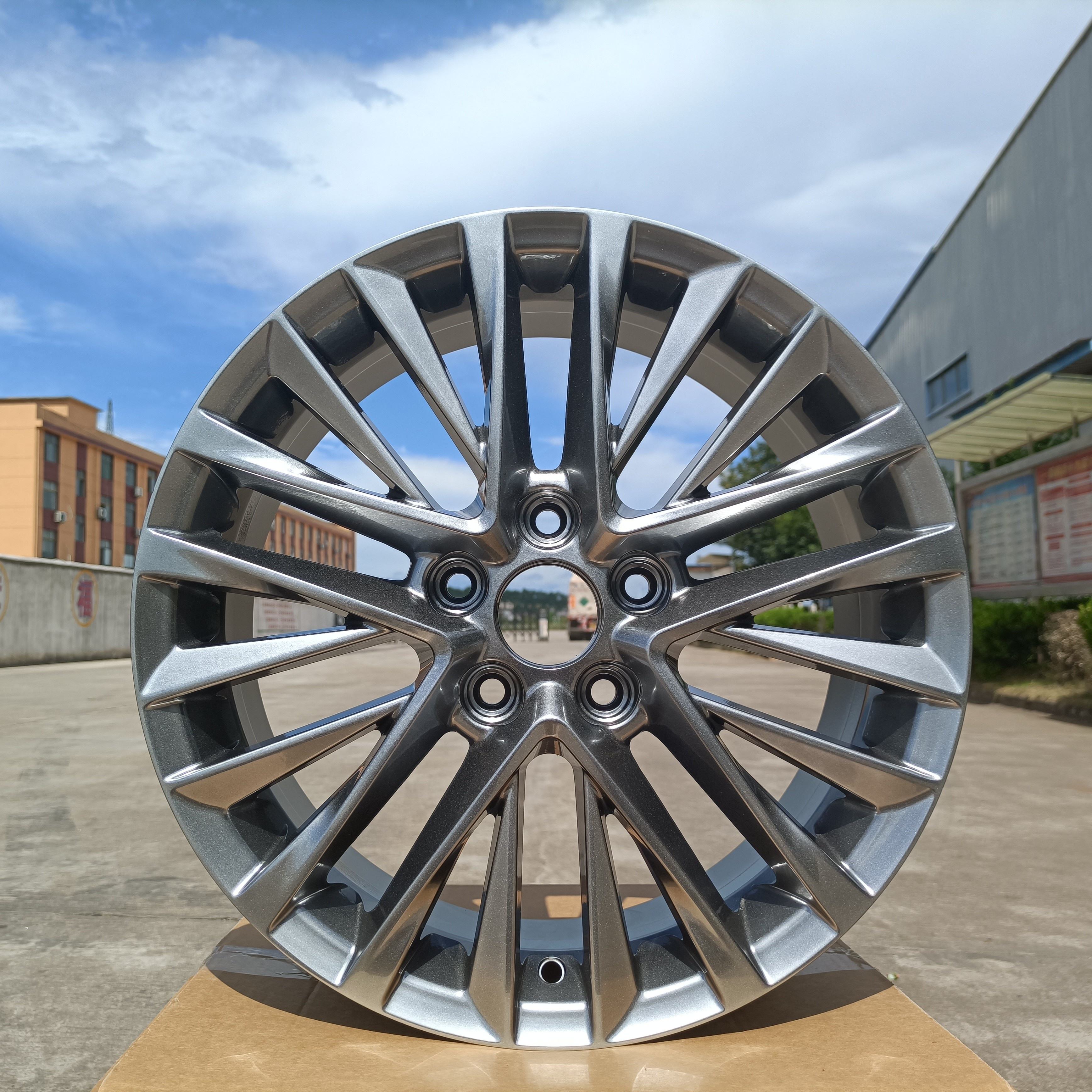 Multi Spoke oy Wheel Rims 17x7 18x8 inch 5x114.3 Hyper Black Passenger Car Wheels Customized