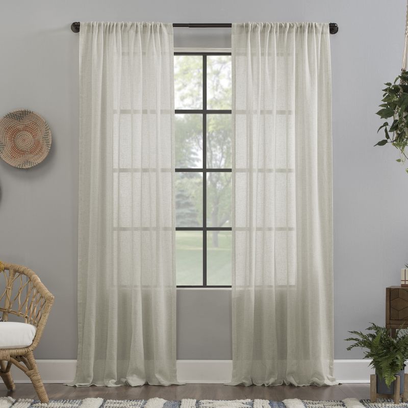 Clean Window Crushed Texture Anti-Dust Sheer Window Curtain