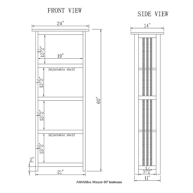 Alaterre Mission Tall Bookcase