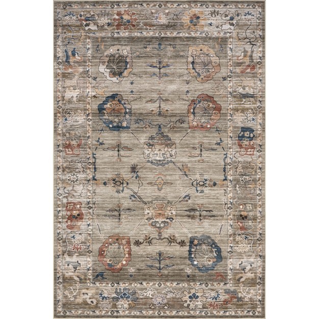 Nuloom Cleora Vintage Floral Machine Washable Area Rug