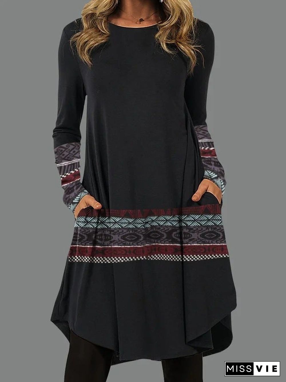 Loose Irregular Long Sleeve Dress