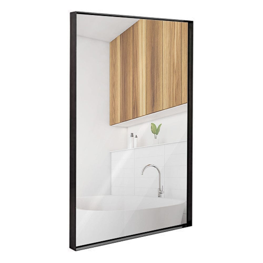 Contemporary Brushed Metal Wall Mirror (24