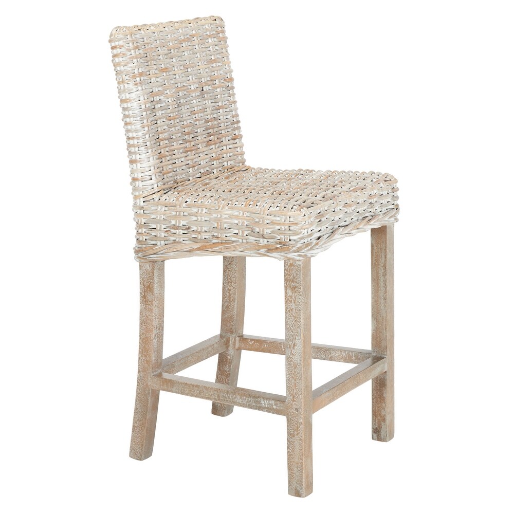 SAFAVIEH Tobie Rattan 23.6 inch Counter Stool