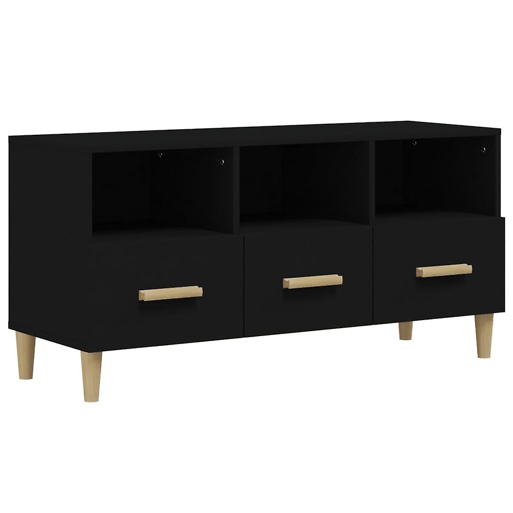 Tv Cabinet Black 102x36x50 Cm Engineered Wood