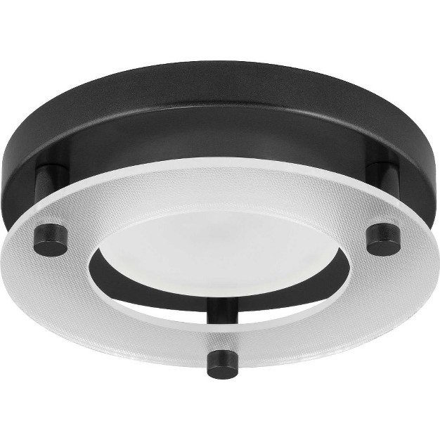 Progress Lighting P8247 Collection 1 light Flush Mount Brushed Nickel Steel Shade Included