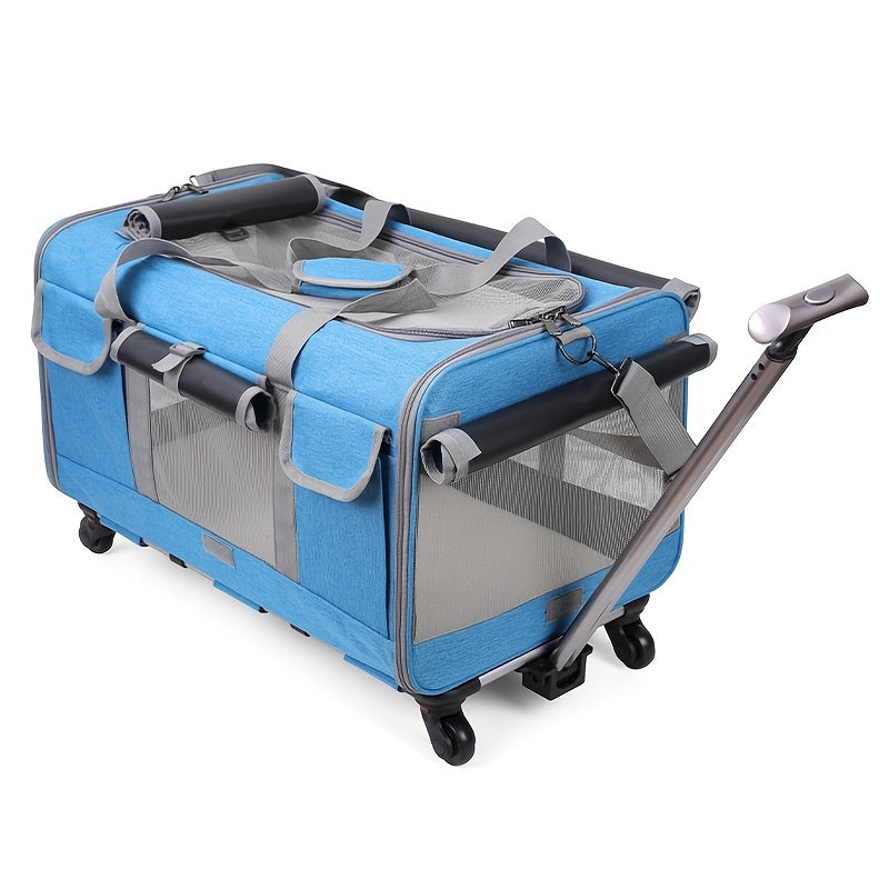 Portable Pet Carrier Bag， Pet Carrier Stroller For Small Medium Dogs and Cats， Outdoor Pet Trolley